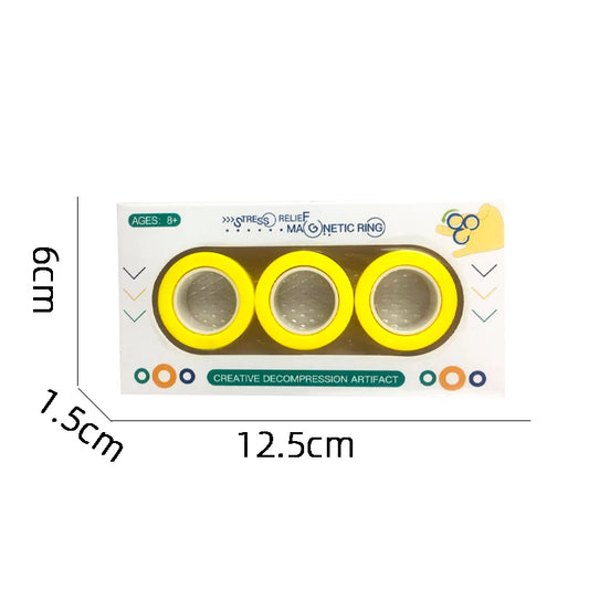 Magnetic Rings Fidget Toy for Adult, Idea ADHD Anxiety Magnetic Fidget Toys Set Fidget Spinner Rings for Relief, Gifts for Teen – Quick Setup | Sensory Regulation Station