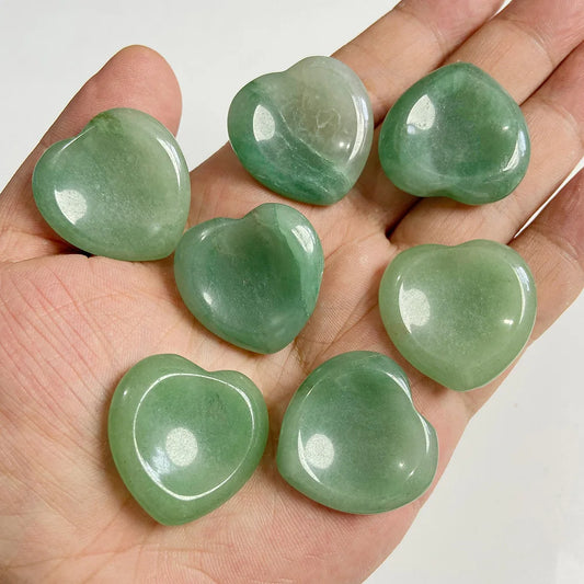 30mm Heart Thumb Worry Stone Natural Healing Finger Massage Therapy Health Gem Stones Reiki Spiritual Minerals Home DIY Decor