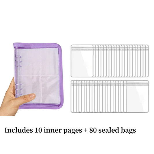 1set Jewelry Storage Book Ring Binder Travel Jewelry Organizer Case Transparent Jewelry Storage Book for Earrings Rings