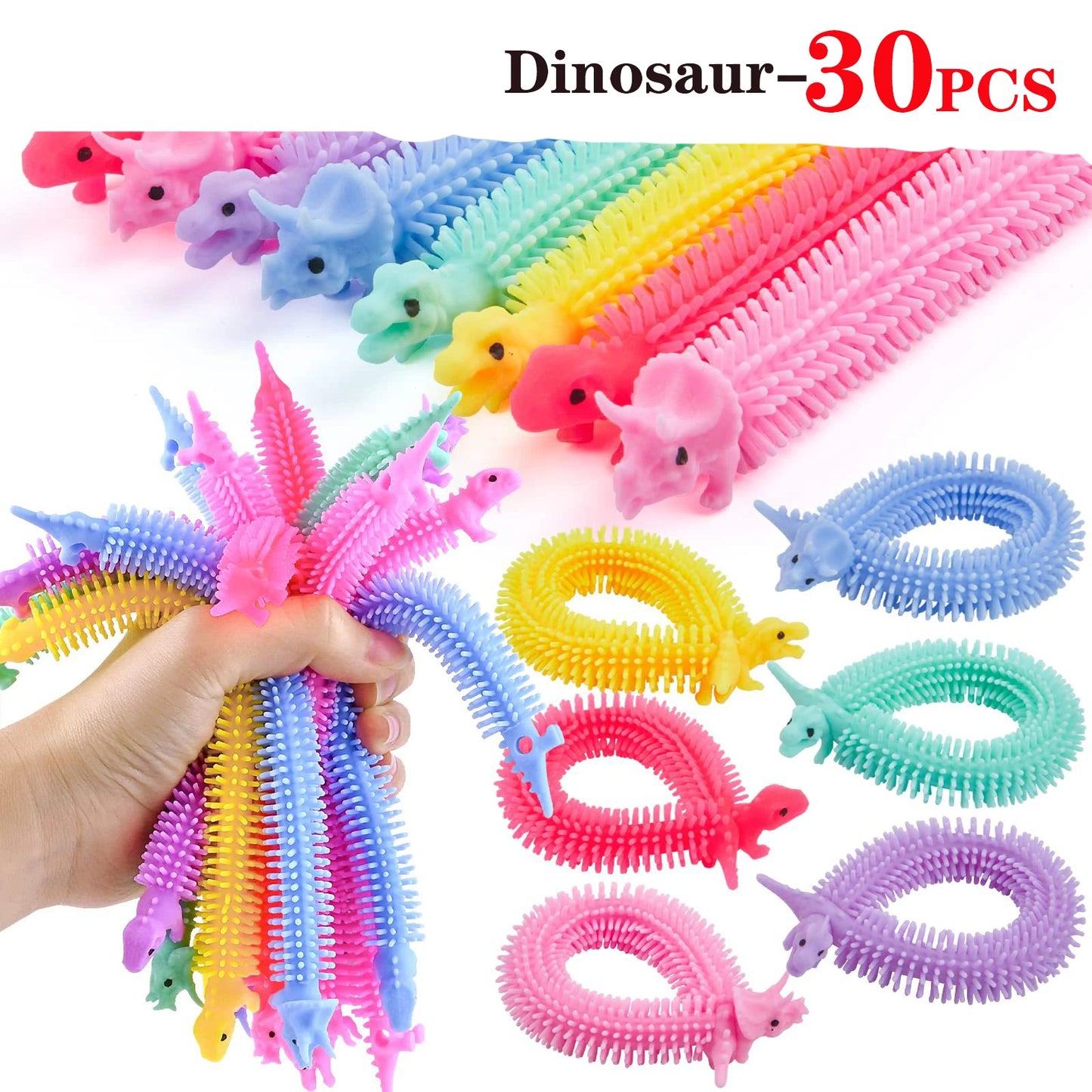 5/30PCS Funny Stretch Sensory Toys Unicorn Caterpillar Dinosaur Alpaca Kawaii Fidget Toys Stress Relief Gifts for Children Adult