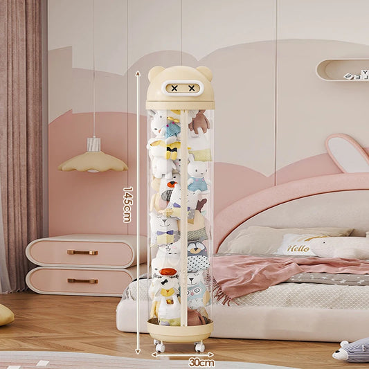 Home Toy Storage Bucket Large Capacity Transparent Storage Tube with Wheels Children's Plush Toy Stuffed Storage Barrel Organize – Sensory Relief On‑Demand | Flexible Symptom Support