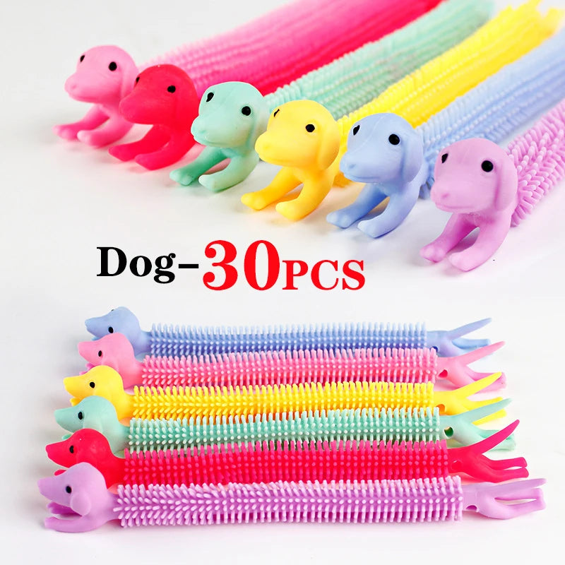 5/30PCS Funny Stretch Sensory Toys Unicorn Caterpillar Dinosaur Alpaca Kawaii Fidget Toys Stress Relief Gifts for Children Adult