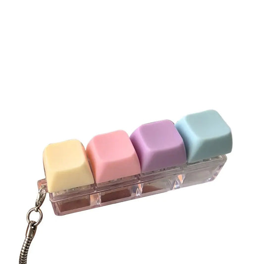 Keyboard Key Fidget Toy Colorful Keychain Keycap Stress Relief Toy For Children Adults Gifts Finger Button Anti-stress Toys