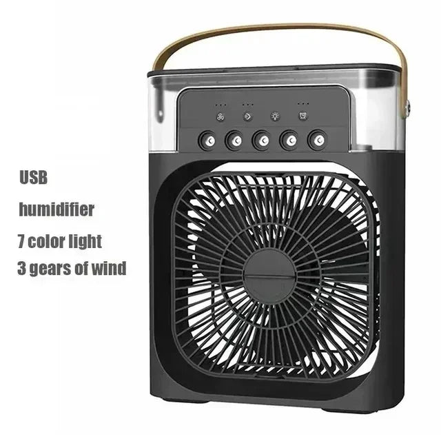 USB Powered Hot-Selling Household 3-in-1 Portable Fan Air Conditioner with Humidifier and LED Night Light – Soft Lighting for Calm | Visual Comfort & Sight