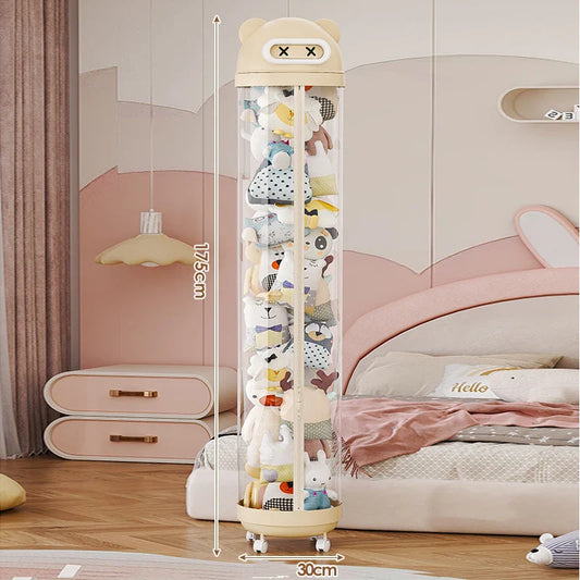 Home Toy Storage Bucket Large Capacity Transparent Storage Tube with Wheels Children's Plush Toy Stuffed Storage Barrel Organize – Sensory Relief On‑Demand | Flexible Symptom Support