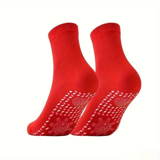 1pc-Self heating health massage socks, Tomalin medium tube thickened warm foot socks, hot moxibustion cold resistant socks