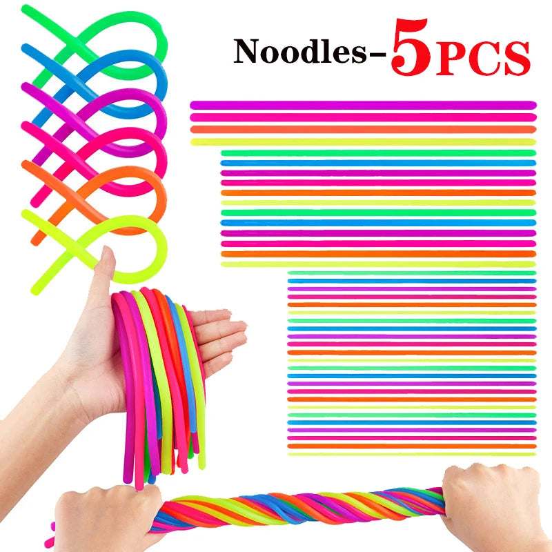 5/30PCS Funny Stretch Sensory Toys Unicorn Caterpillar Dinosaur Alpaca Kawaii Fidget Toys Stress Relief Gifts for Children Adult