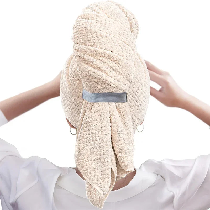 Quick-drying Sauna Hair Towel Satin Hat for Sleeping Microfiber Cap Home Large Household Merchandises With Elastic Band Bathroom – Thermal Comfort Ritual | Temperature Regulation