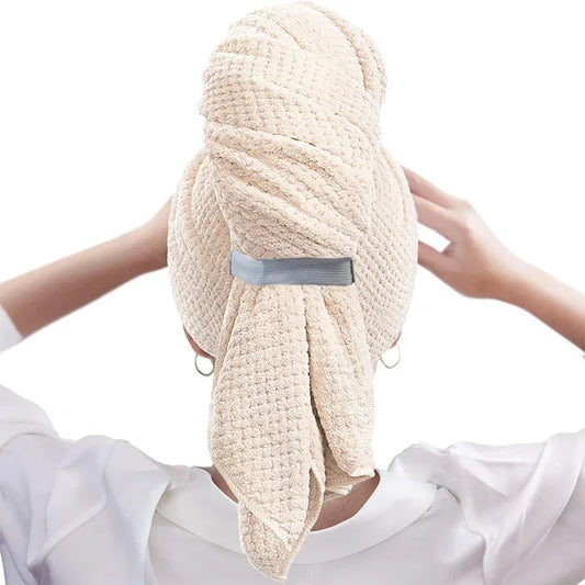 Quick-drying Sauna Hair Towel Satin Hat for Sleeping Microfiber Cap Home Large Household Merchandises With Elastic Band Bathroom – Thermal Comfort Ritual | Temperature Regulation