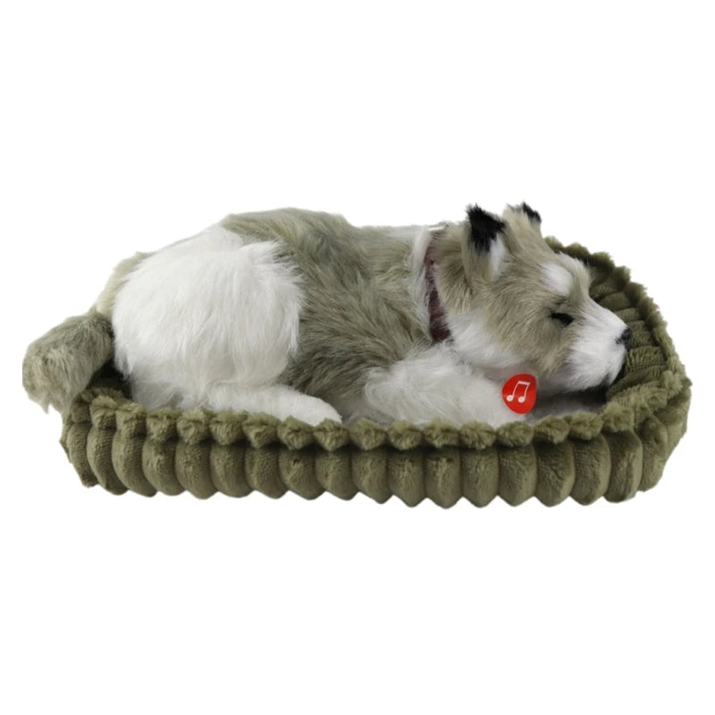 Sleeping Dog Toy Realistic Sleeping Plush Breathing Dog Animal Dolls Stuffed Toy Wholesale