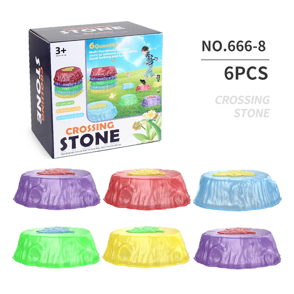6/8Pcs Luminous Stepping Stones,Kid Sensory Training Toy Sensory Balance Board Toy Preschool Obstacle Course for Indoor Outdoor – Quick Setup | Sensory Regulation Station