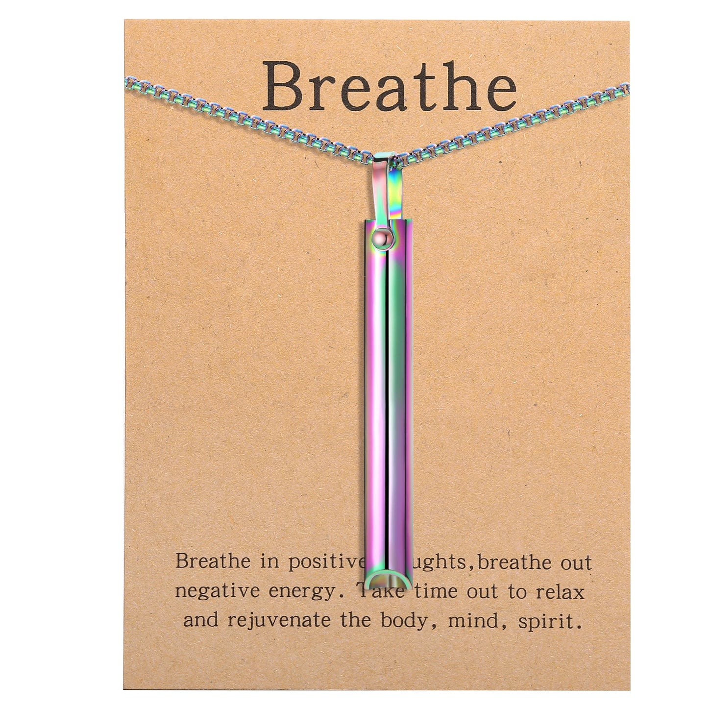 Stainless steel Mindful Breathing Necklace, Anxiety Relief ItemsThe Necklace for Anxiety, Stress, Panic Meditation Tools – Gentle Pain Relief | Body‑Safe Support