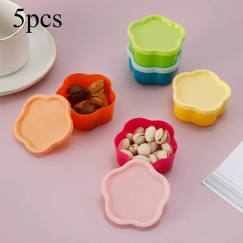5Pcs Mini Small Snack Organizer Ketchup Salad Seasoning Portable Food Container Kitchen Seasoning Storage Container