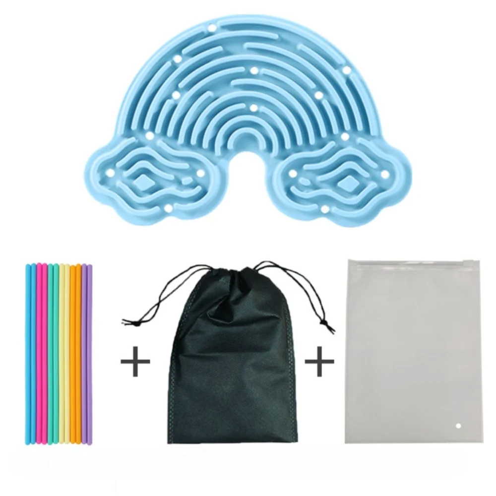 Silicone Sensory Activity Board Double-Sided 12 Strings Fidget Toy Stress Relief Calming Rainbow Sensory Toys ADHD and Autism – Quick Setup | Sensory Regulation Station