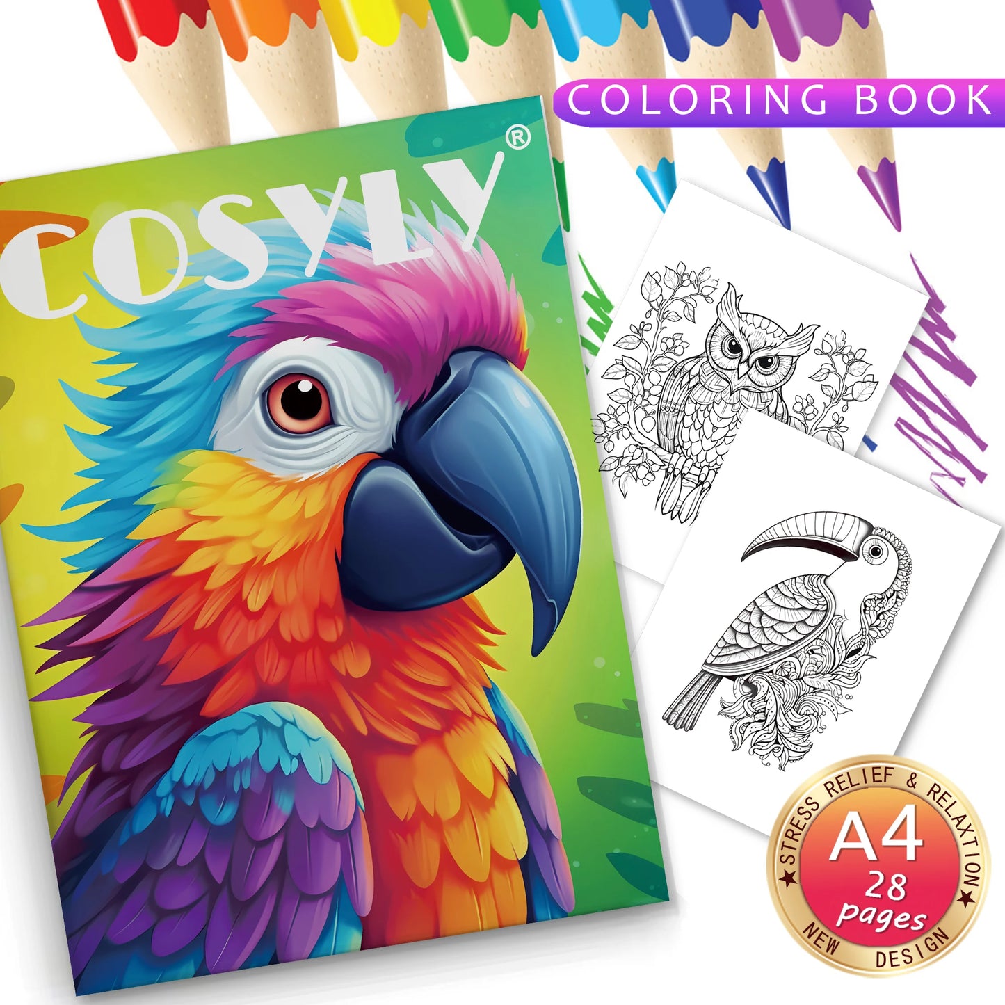 Coloring Book 10 Series Animal Character Protrait Mandala Flowers A4 Size 28 Exquisite Pictures Stress Relief Relaxtion ADHD – Comfort‑First Design | Sensory Style