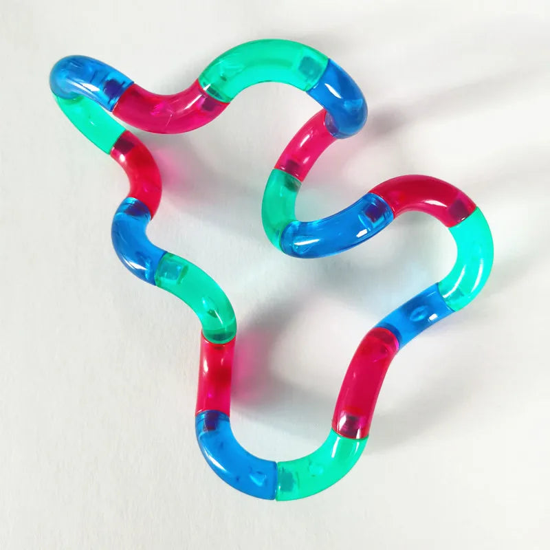 Deformable Rope Fidget Toy Deformation Rope Knot Pressure Stress Relief Toys Rrainbow Color Anti Stress Deformable Rope