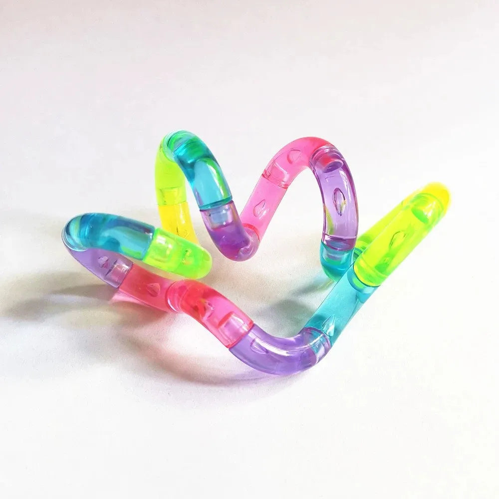 Deformable Rope Fidget Toy Deformation Rope Knot Pressure Stress Relief Toys Rrainbow Color Anti Stress Deformable Rope