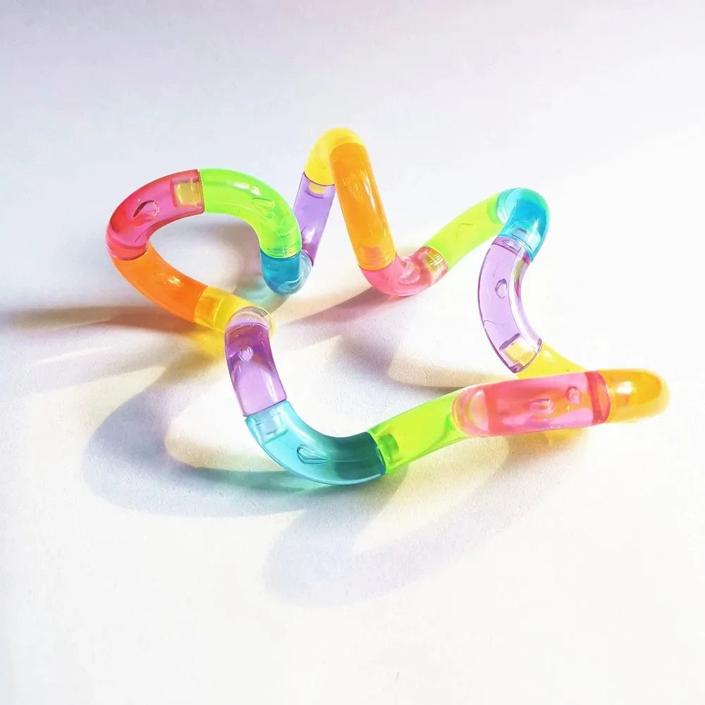 Deformable Rope Fidget Toy Deformation Rope Knot Pressure Stress Relief Toys Rrainbow Color Anti Stress Deformable Rope