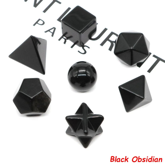 7 Chakra Platonic Sacred Stones Geometry Set Natural Reiki Healing Crystal for Meditation Therapy Balancing Spiritual Home Decor – Sensory Relief On‑Demand | Flexible Symptom Support