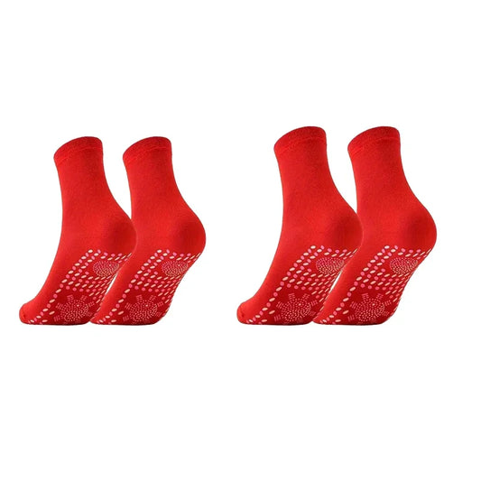 1pc-Self heating health massage socks, Tomalin medium tube thickened warm foot socks, hot moxibustion cold resistant socks