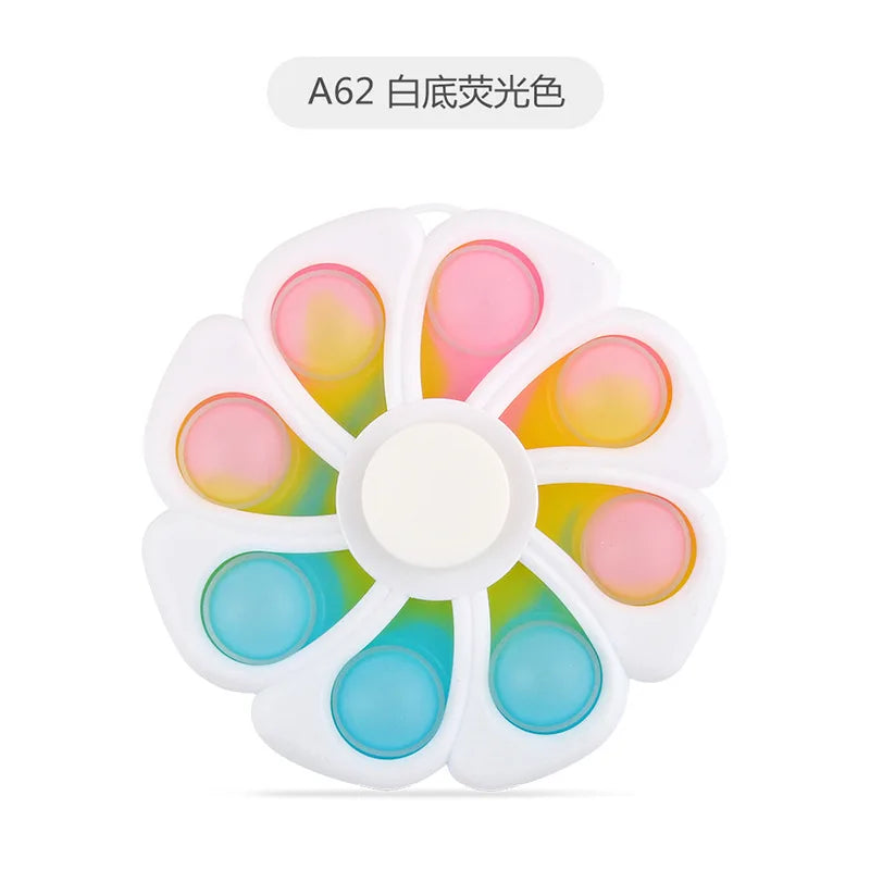 Fidget Spinner Toys 2In1 Simple Dimple 8 leaves Flower Push Pop Finger Press Bubble Anxiety Relief Stress for Kid Adults Autism