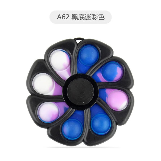 Fidget Spinner Toys 2In1 Simple Dimple 8 leaves Flower Push Pop Finger Press Bubble Anxiety Relief Stress for Kid Adults Autism