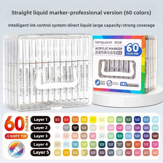 LANGUO 240/9 Colors Direct Liquid Color Acrylic Paint Pens Brush Marker Artist Painting DIY Card Making Art Supply Stationery – Comfort‑First Design | Sensory Style
