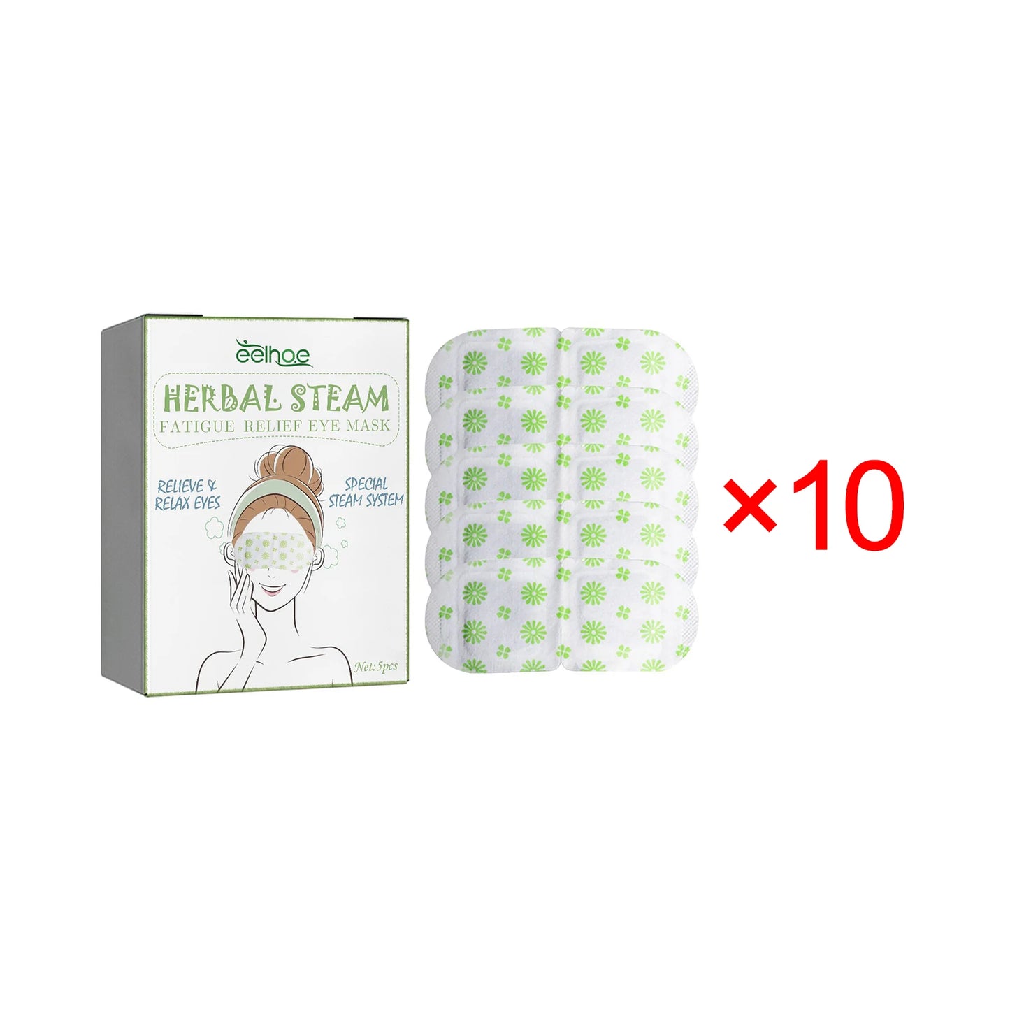 Eelhoe Herbal Steam Eye Mask Relieve Fatigue Soothe Eye Discomfort Fade Dark Circles Nourish Moisturizing Hot Compress Eye Mask