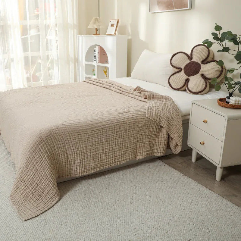 100% Cotton Blanket 6 Gauze Layers Muslin All Season Soft Throw Blankets for Bed Couch Breathable Quilt Bedspread Bedding Adults