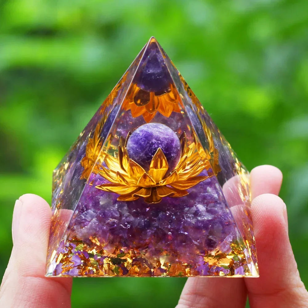 Natural Crystals Tiger Eye Tree of Life Orgonite Pyramid Healing Energy Reiki Chakra Multiplier Amethyst Meditation Lucky Stone