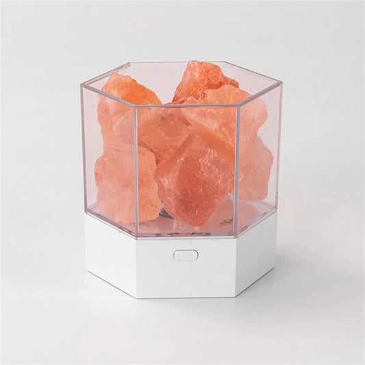 LED Natural Himalayan Crystal Salt Lamp Rock Salt Night Lamp Table Lava Lamp USB Plug Meditation Home Bedroom Decoration Warm Li