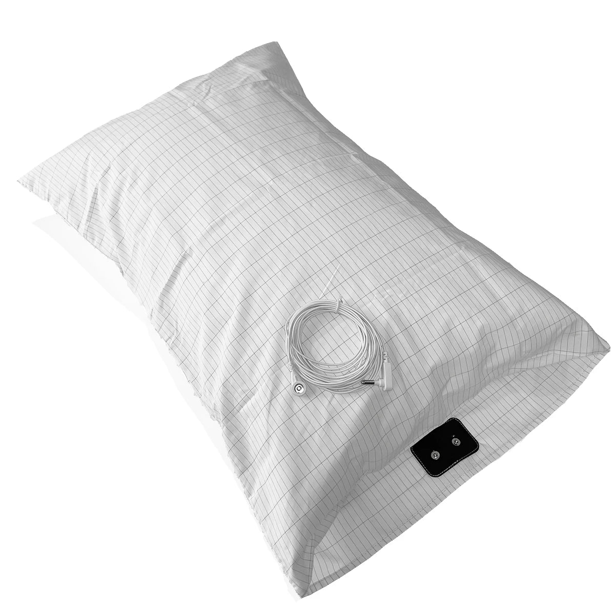 Earthed Silver Fiber Pillowcase with Earthing Cord Radiation-proof Kits Grounding Health EMF Protection for Better Sleep