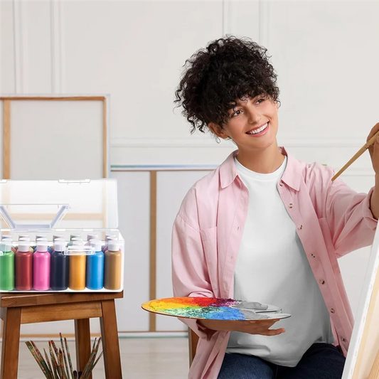 L19-3 Pcs Paint Storage Box For 2 Fl. Oz Acrylic Paints, Acrylic Portable Craft Art Organizer With Handle, 30 Bottles – Comfort‑First Design | Sensory Style