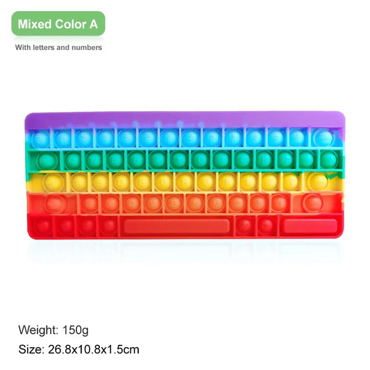 Rainbow Keyboard Pop Push Bubble Fidget Toys Multi-Color Keyboard Toy For Children Desktop Antistress Toys – Fidget for Focus & Joy | Pocket Play Regulation