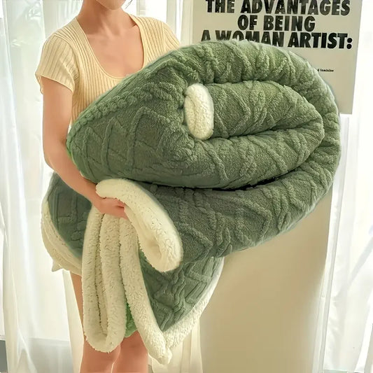 1pc Jacquard Sherpa Weighted Blanket 10lbs for Adults- Soft, Warm, and Thickened Calm Blanket for Ultimate Comfort – Play‑Based Regulation | Joyful Sensory Exploration